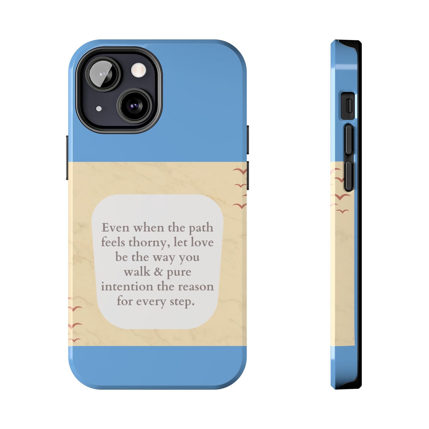 Inspirational Tough Phone Case - Motivational Quote on Vibrant Blue Background