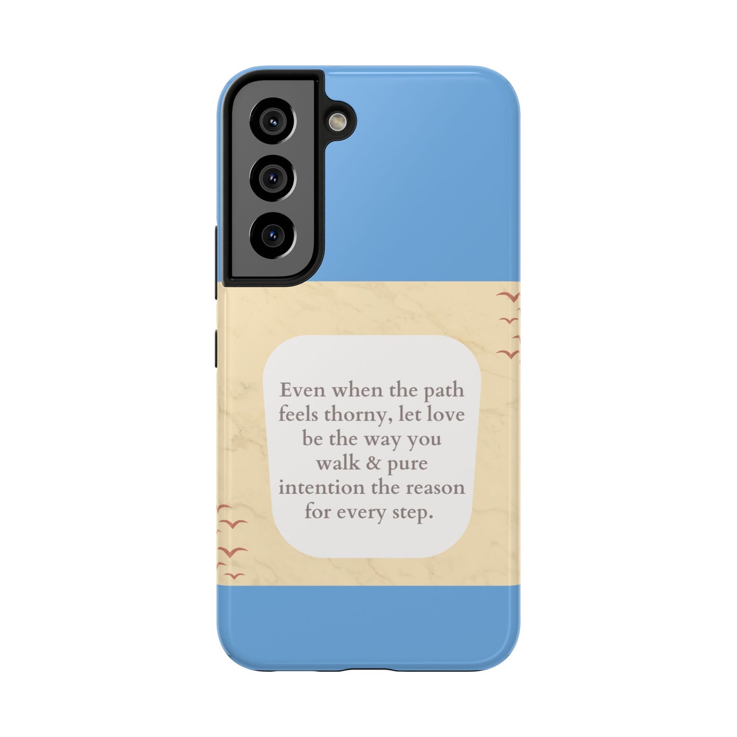 Inspirational Tough Phone Case - Motivational Quote on Vibrant Blue Background
