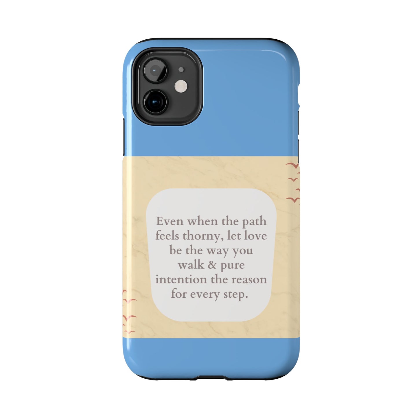 Inspirational Tough Phone Case - Motivational Quote on Vibrant Blue Background