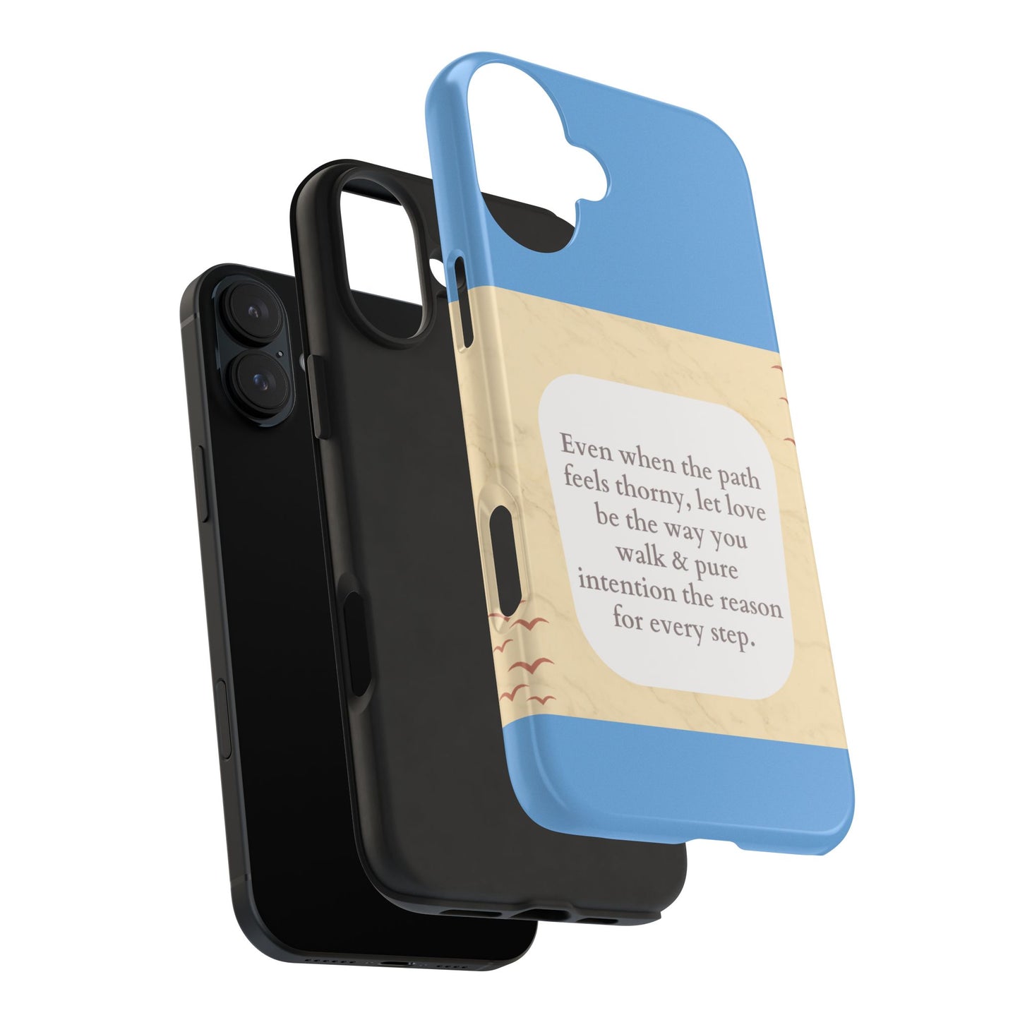 Inspirational Tough Phone Case - Motivational Quote on Vibrant Blue Background