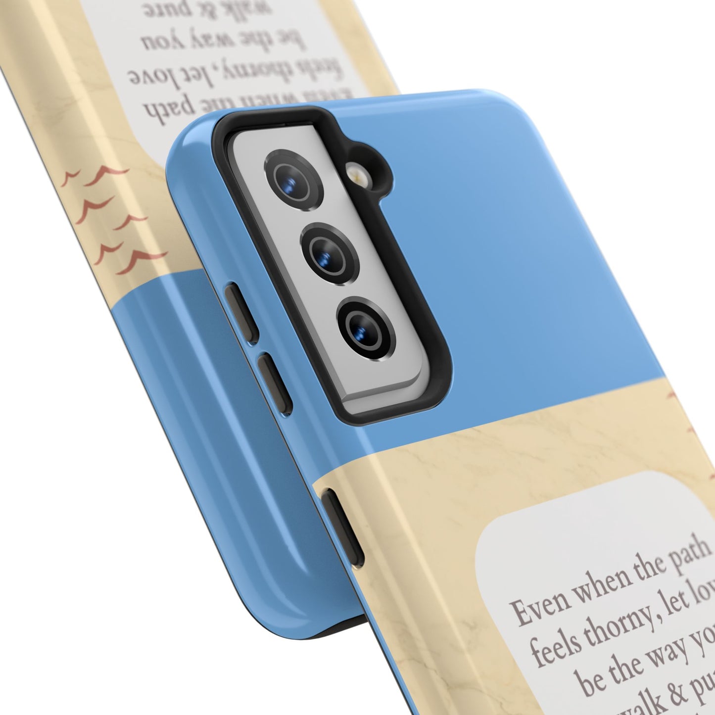Inspirational Tough Phone Case - Motivational Quote on Vibrant Blue Background