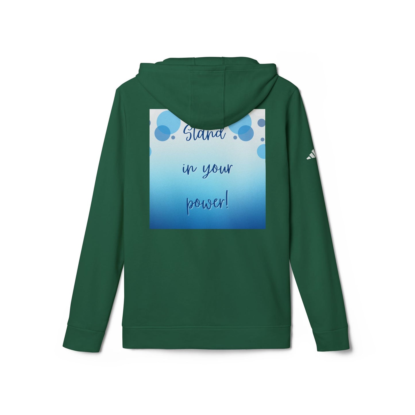 Adidas Fleece Hoodie -Empowering "Stand in Your Power!" Design - Cosy Comfort for Everyday Wear