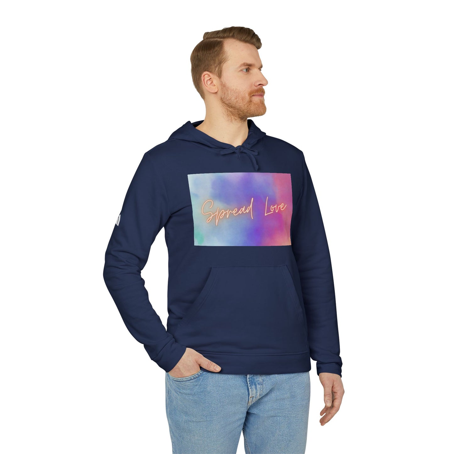 Fleece Hoodie - Spread Love Design, Cosy and Colourful Streetwear