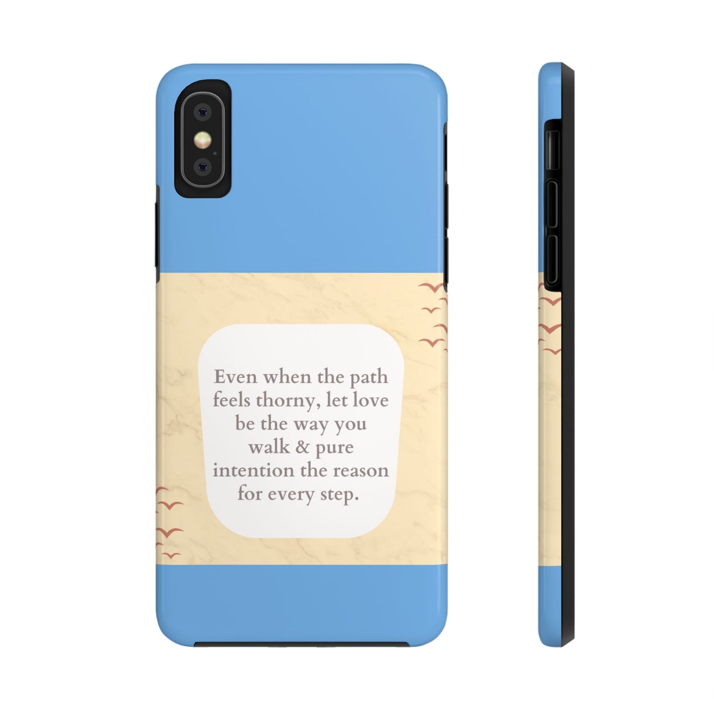 Inspirational Tough Phone Case - Motivational Quote on Vibrant Blue Background