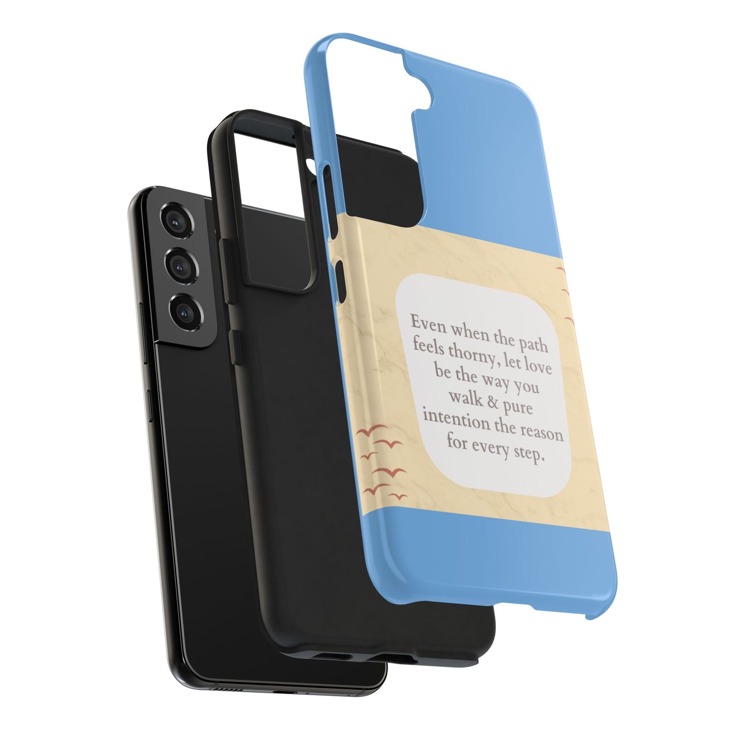 Inspirational Tough Phone Case - Motivational Quote on Vibrant Blue Background