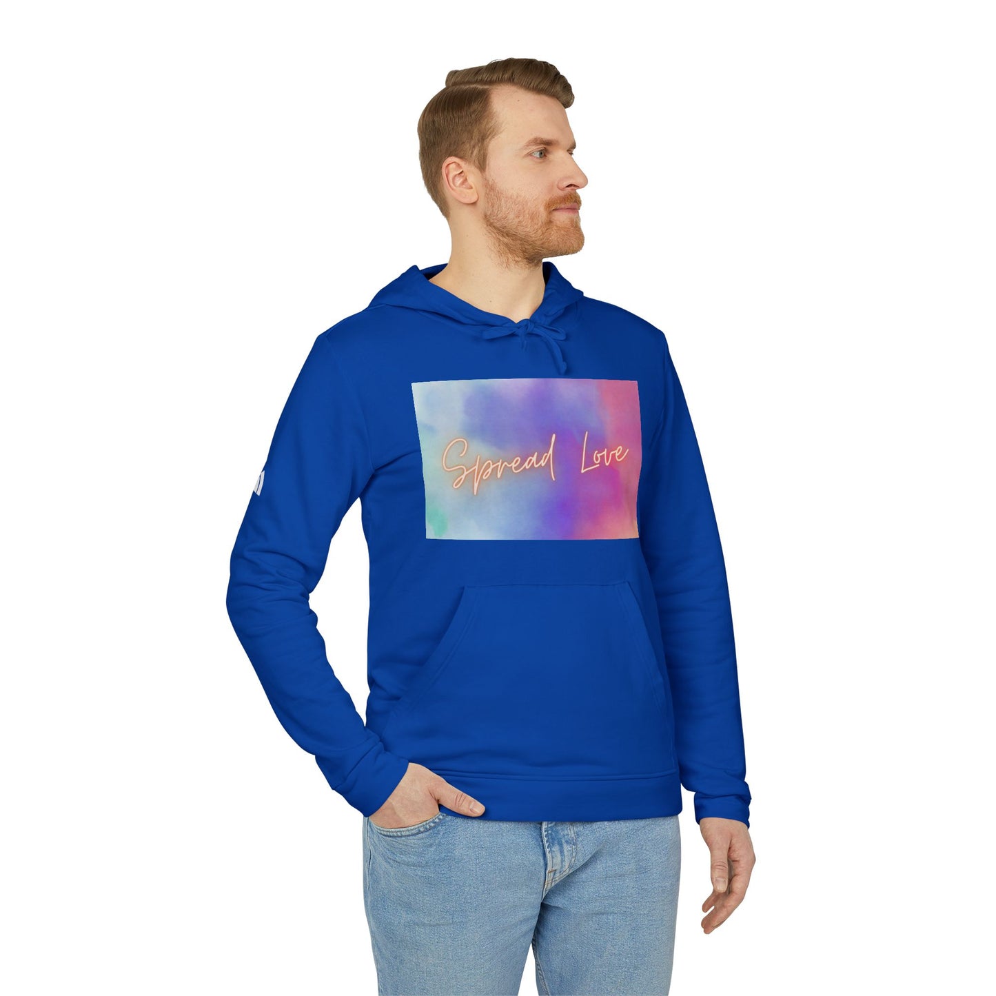 Fleece Hoodie - Spread Love Design, Cosy and Colourful Streetwear