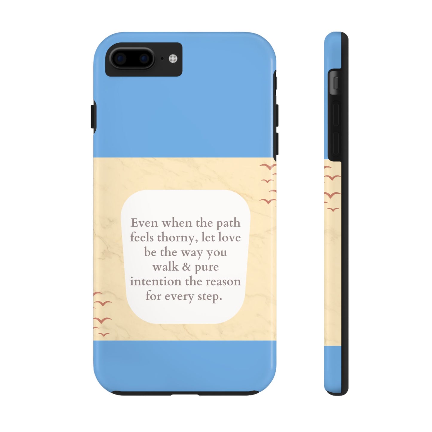 Inspirational Tough Phone Case - Motivational Quote on Vibrant Blue Background