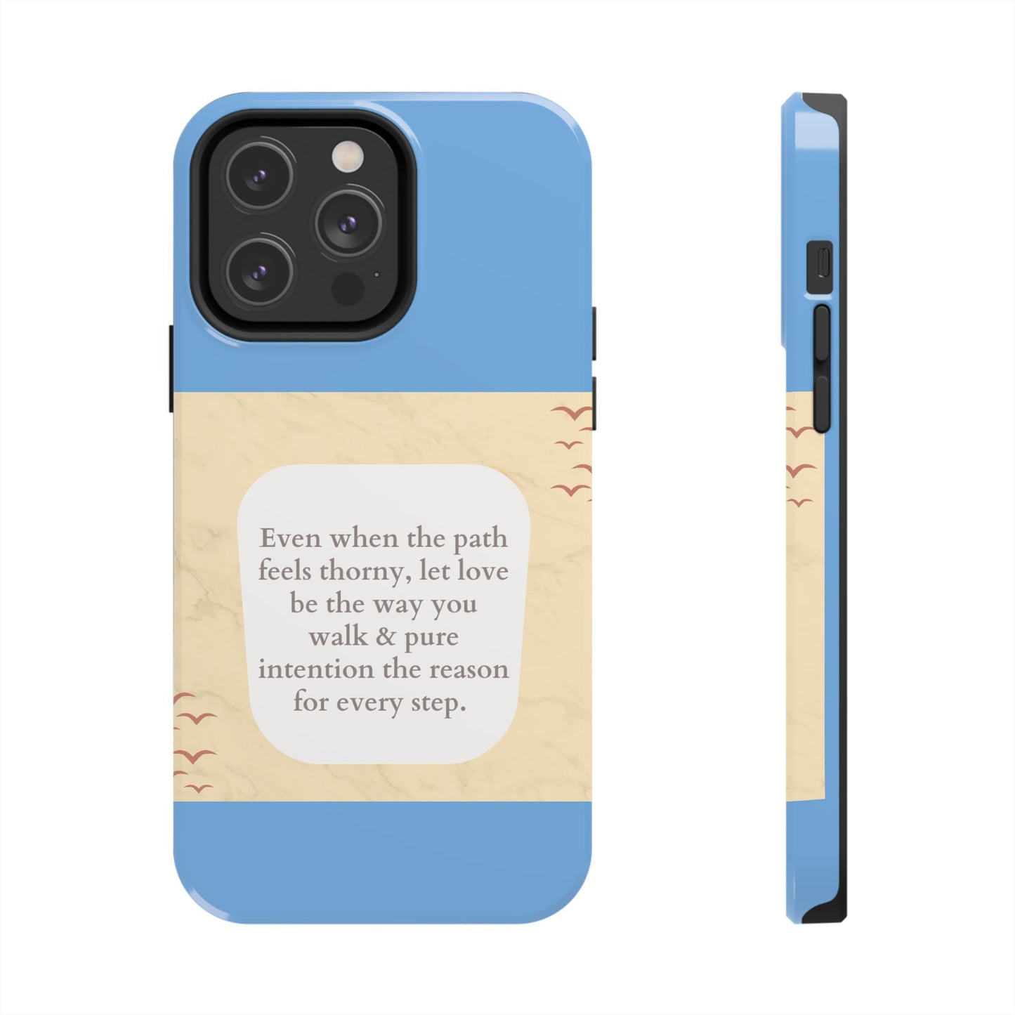 Inspirational Tough Phone Case - Motivational Quote on Vibrant Blue Background