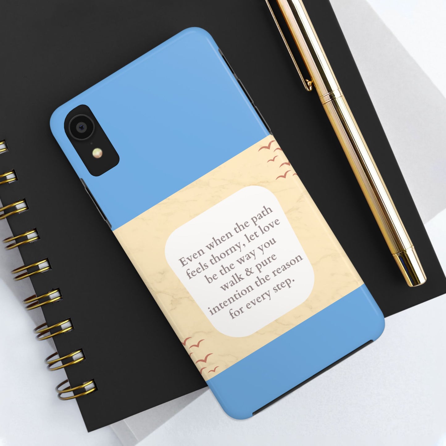 Inspirational Tough Phone Case - Motivational Quote on Vibrant Blue Background