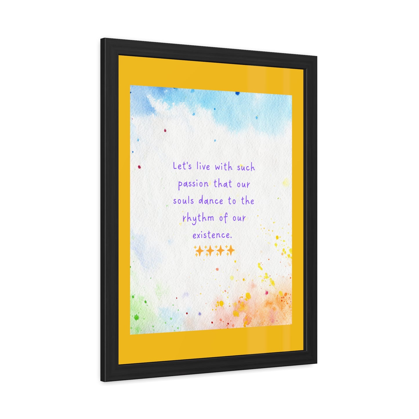 Inspirational Colourful Framed Print - Lets Live With Passion Design