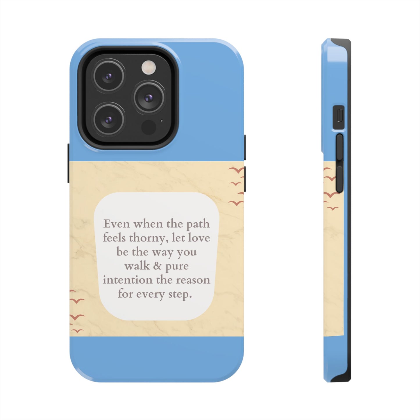Inspirational Tough Phone Case - Motivational Quote on Vibrant Blue Background