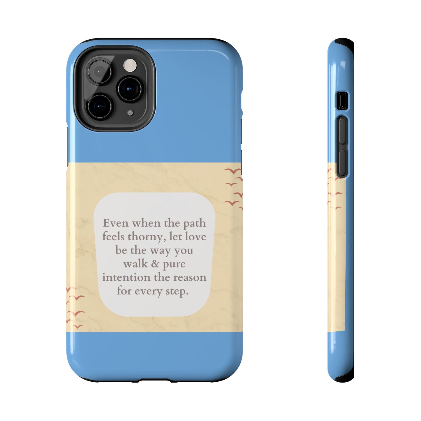Inspirational Tough Phone Case - Motivational Quote on Vibrant Blue Background