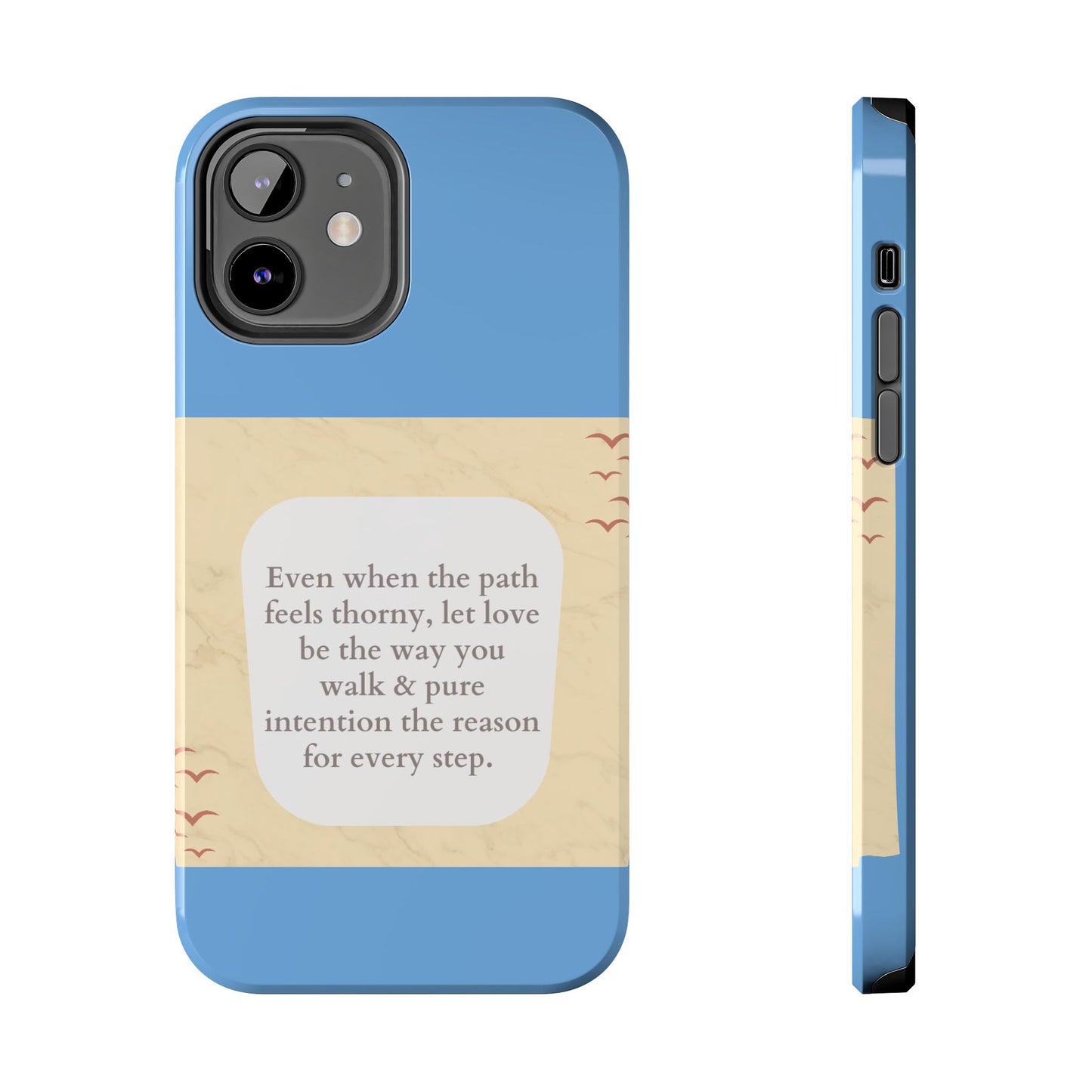 Inspirational Tough Phone Case - Motivational Quote on Vibrant Blue Background