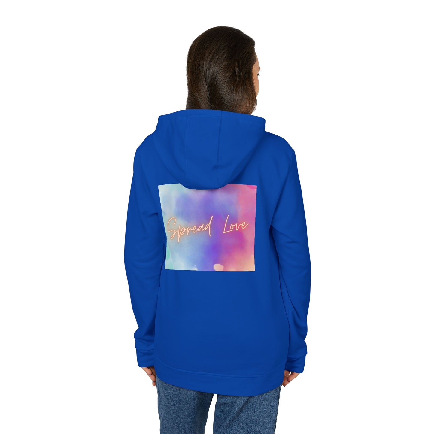 Fleece Hoodie - Spread Love Design, Cosy and Colourful Streetwear