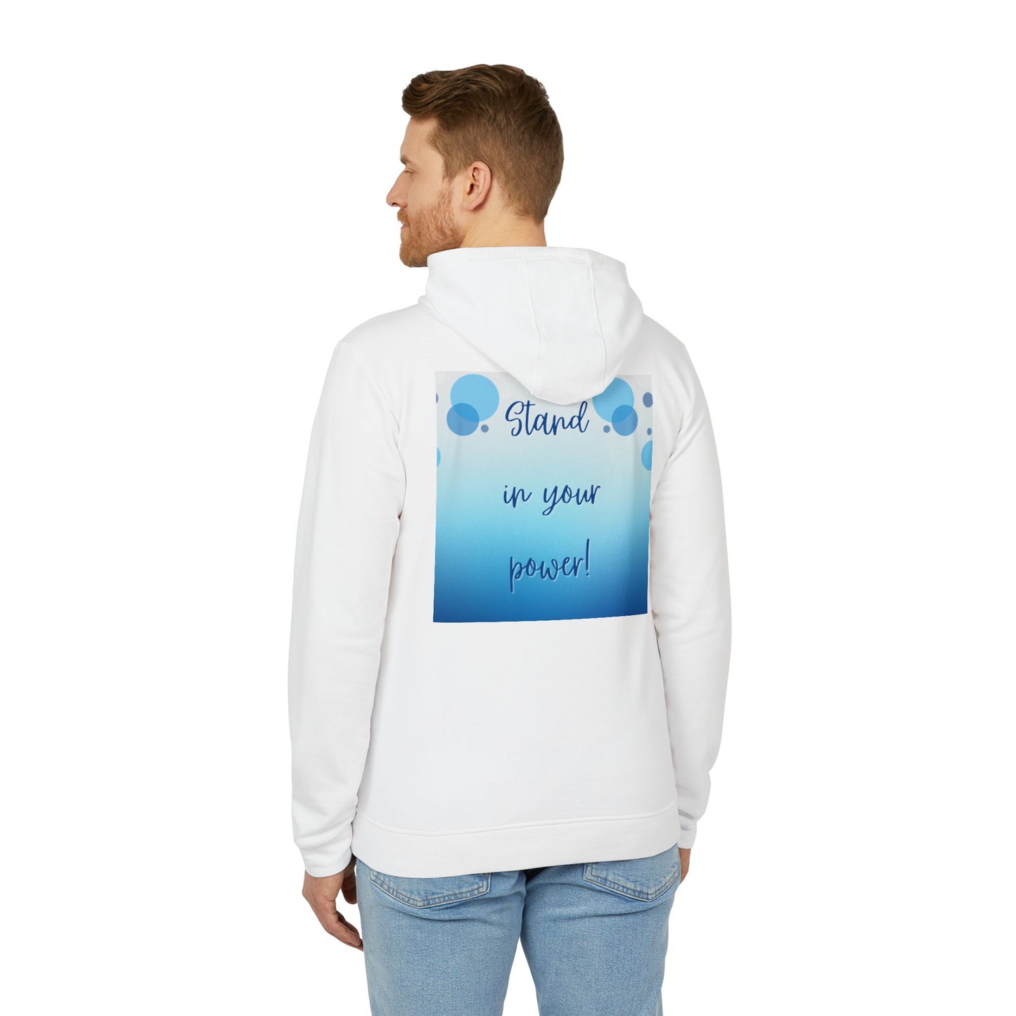 Adidas Fleece Hoodie -Empowering "Stand in Your Power!" Design - Cosy Comfort for Everyday Wear
