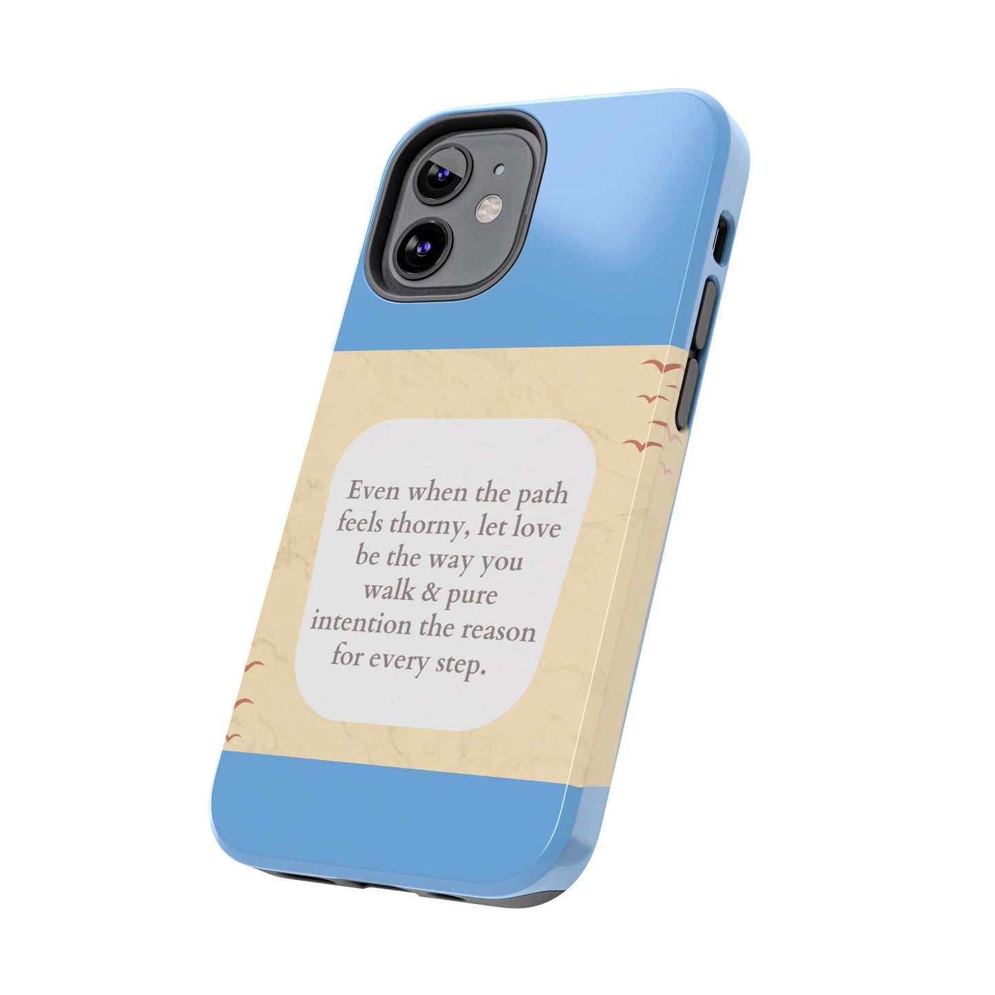 Inspirational Tough Phone Case - Motivational Quote on Vibrant Blue Background