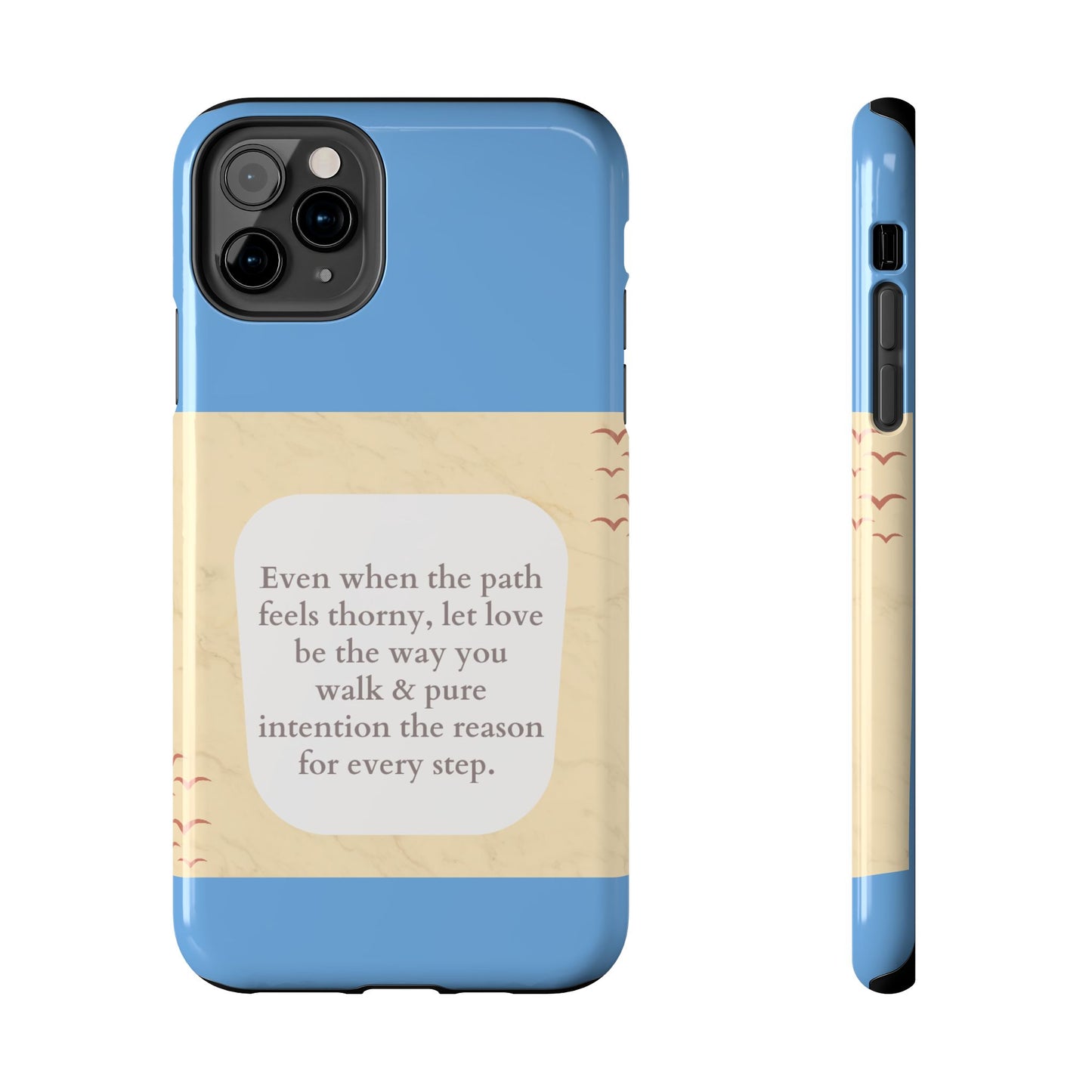 Inspirational Tough Phone Case - Motivational Quote on Vibrant Blue Background