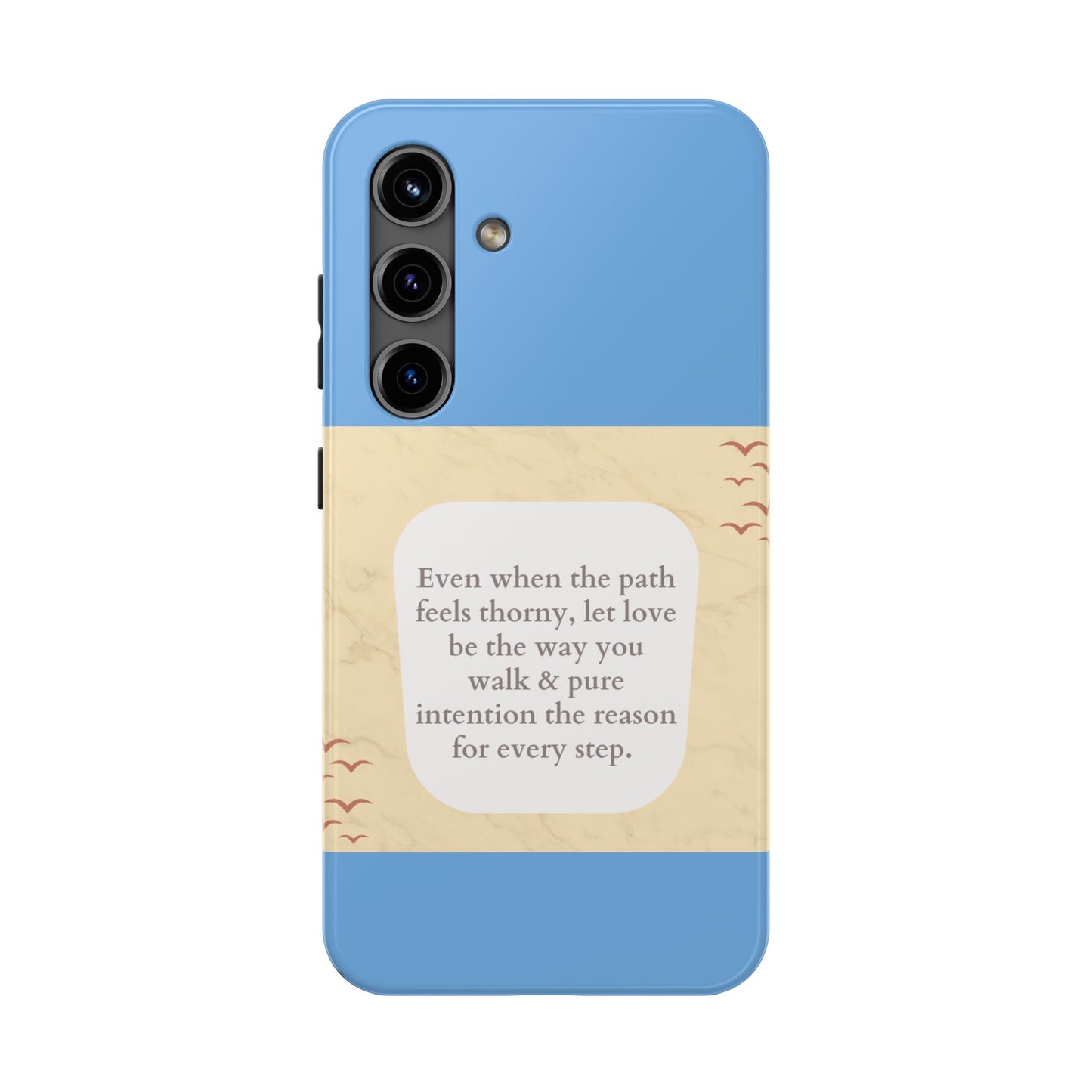 Inspirational Tough Phone Case - Motivational Quote on Vibrant Blue Background