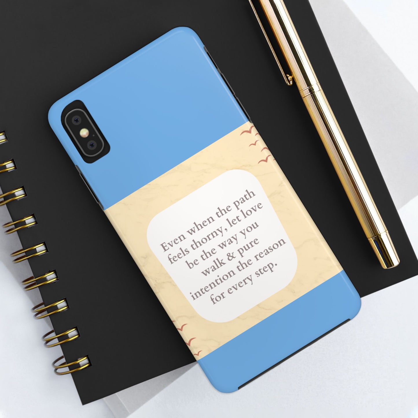 Inspirational Tough Phone Case - Motivational Quote on Vibrant Blue Background