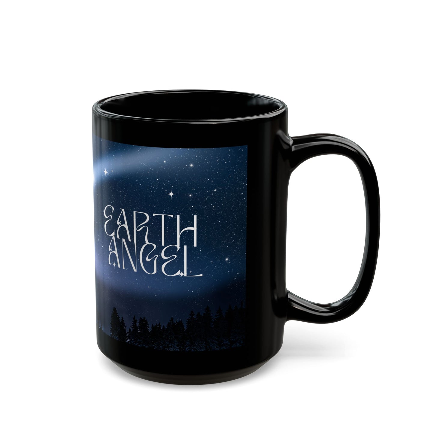 Mug - Earth Angel Black Mug - Celestial Mugs, Inspirational Gifts