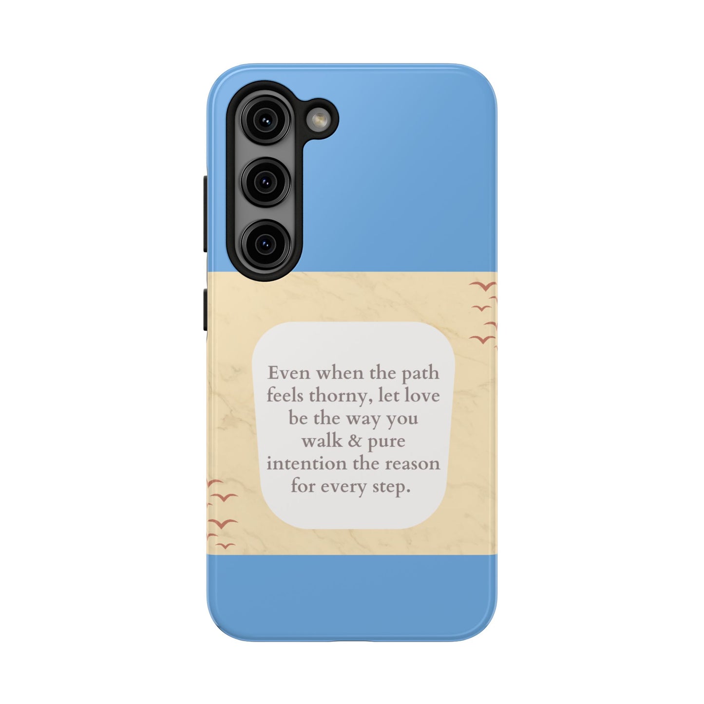 Inspirational Tough Phone Case - Motivational Quote on Vibrant Blue Background