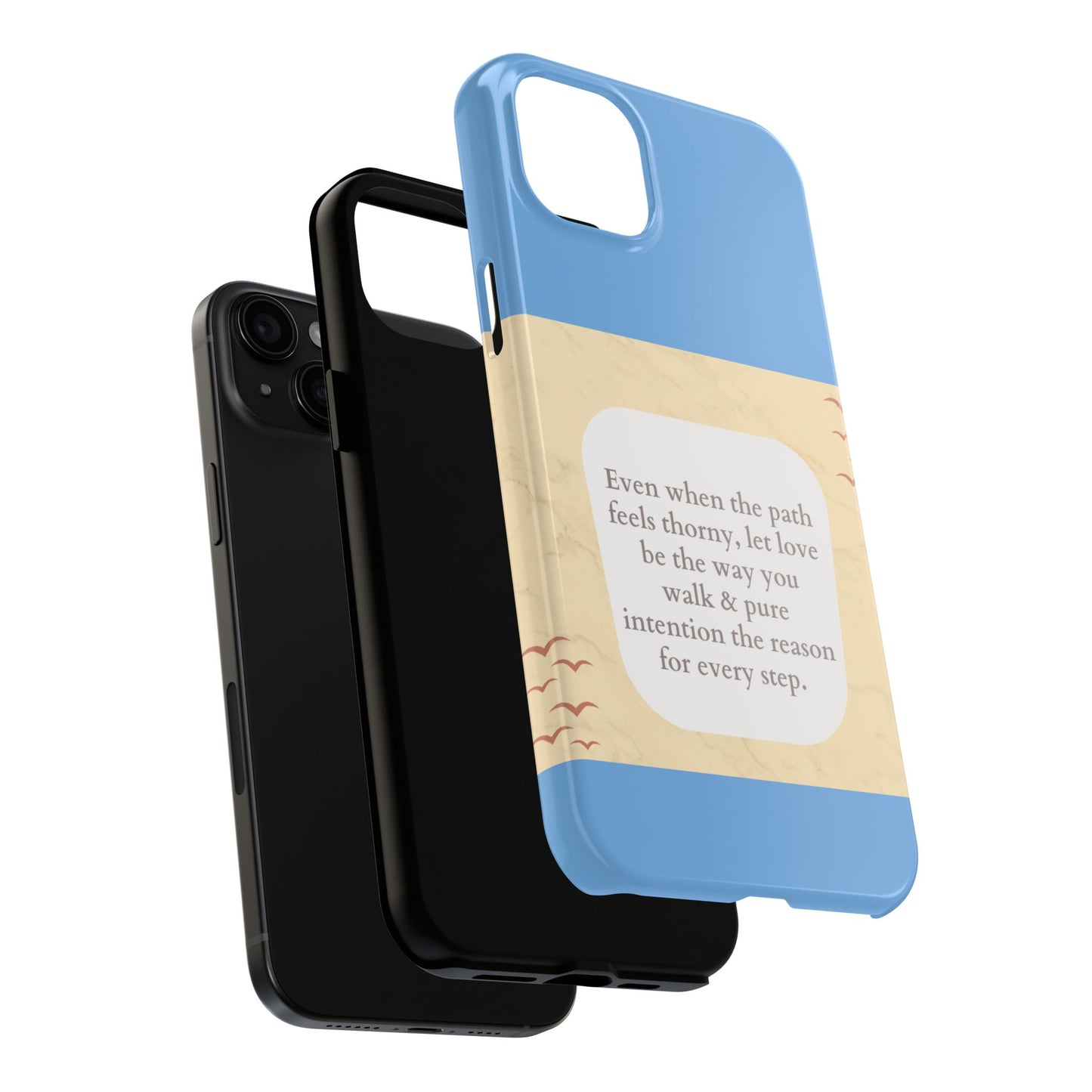 Inspirational Tough Phone Case - Motivational Quote on Vibrant Blue Background