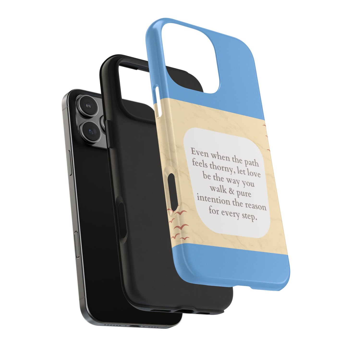 Inspirational Tough Phone Case - Motivational Quote on Vibrant Blue Background