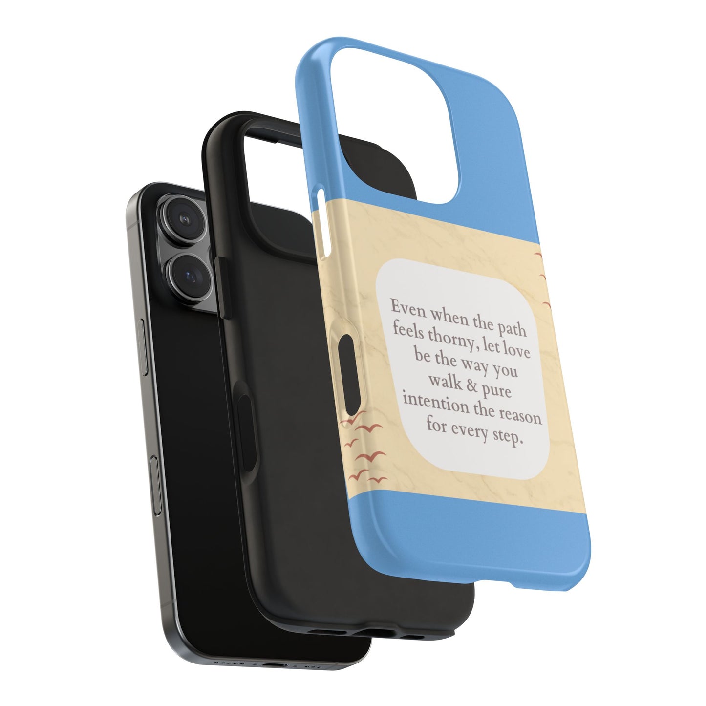 Inspirational Tough Phone Case - Motivational Quote on Vibrant Blue Background
