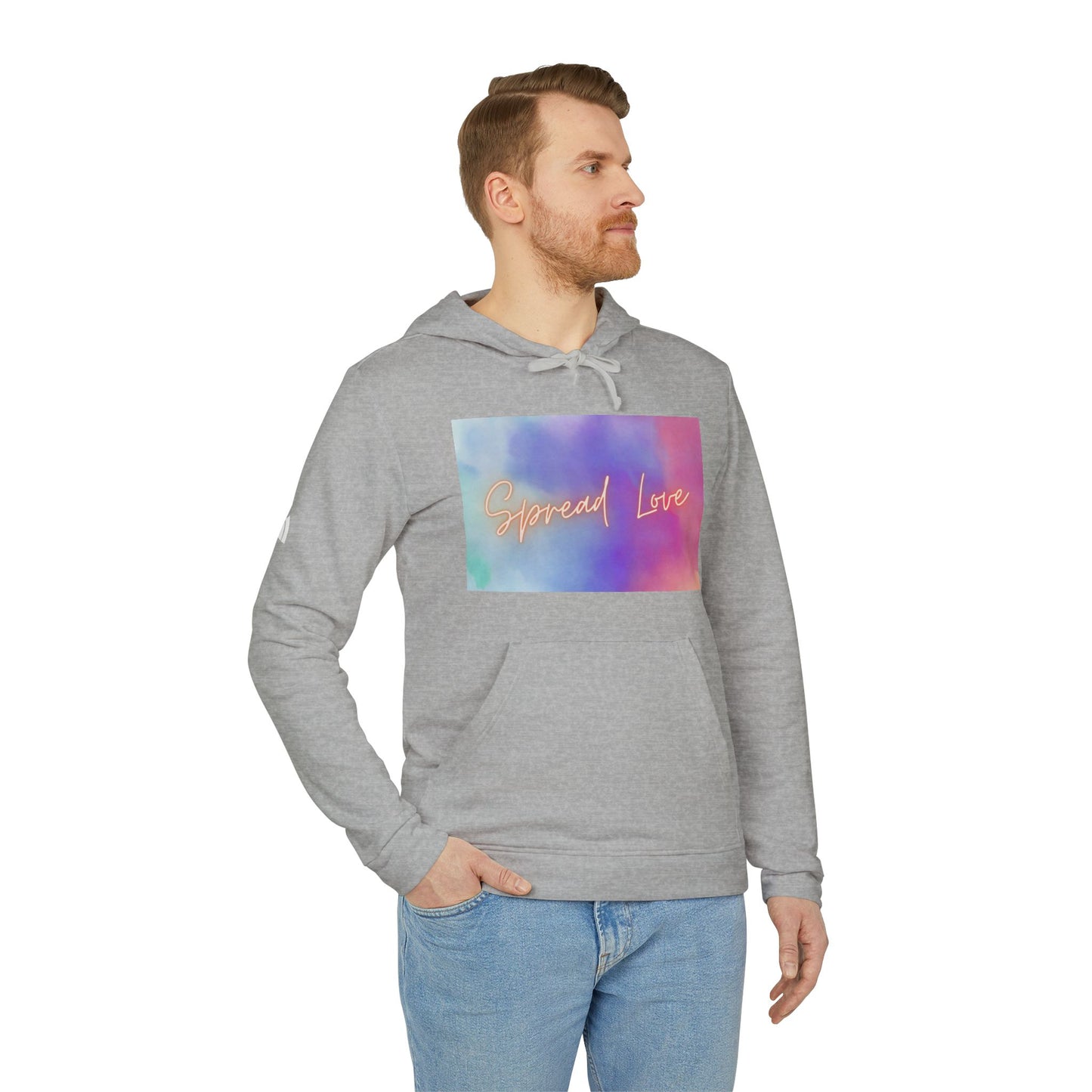 Fleece Hoodie - Spread Love Design, Cosy and Colourful Streetwear