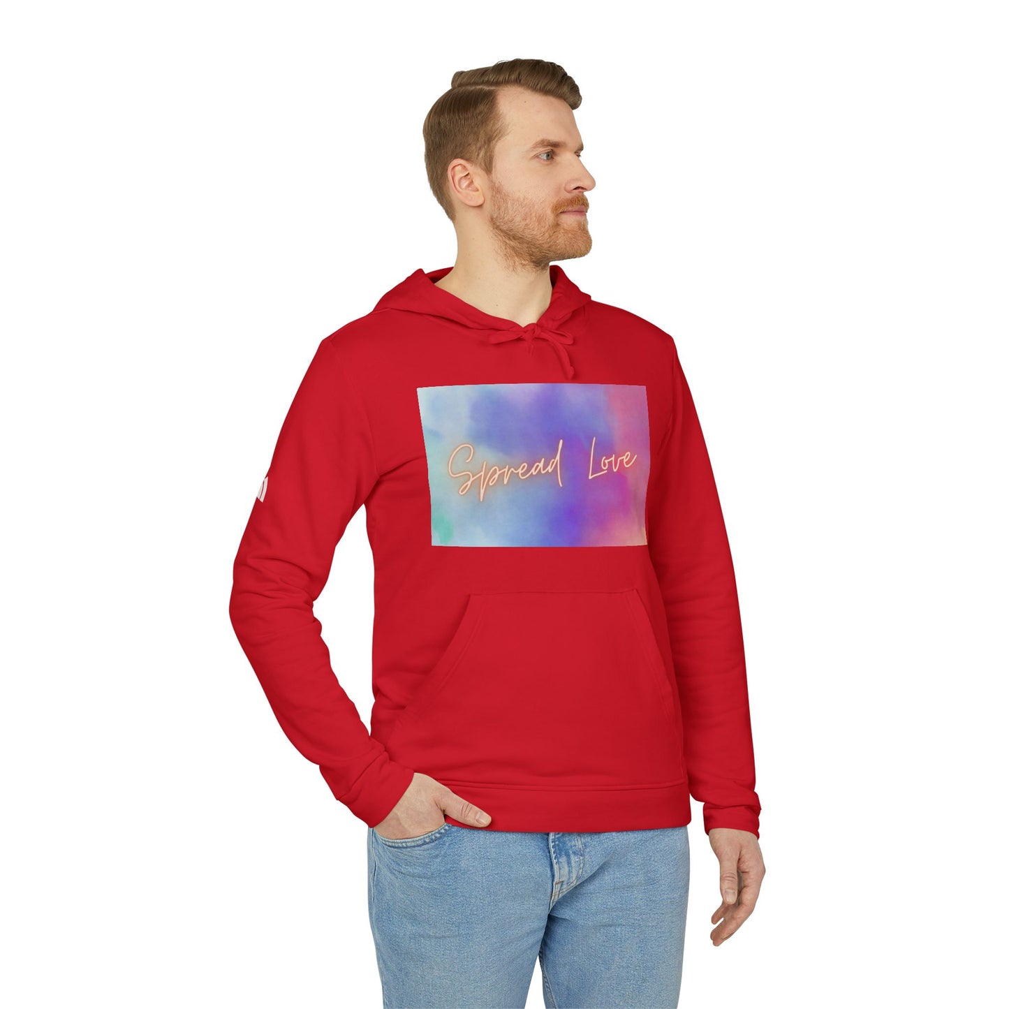 Fleece Hoodie - Spread Love Design, Cosy and Colourful Streetwear