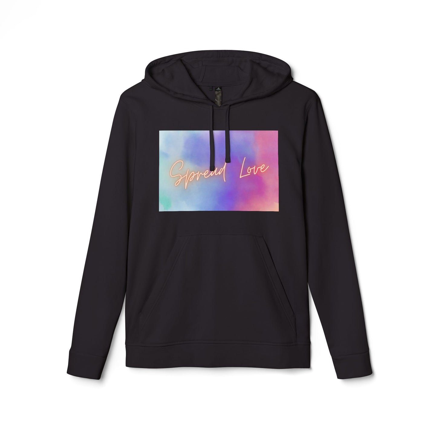 Fleece Hoodie - Spread Love Design, Cosy and Colourful Streetwear