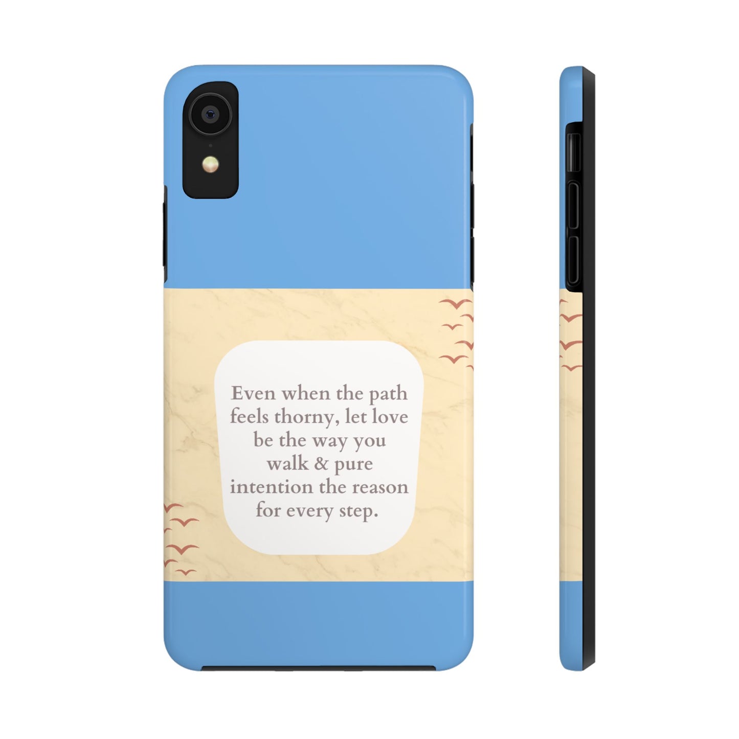 Inspirational Tough Phone Case - Motivational Quote on Vibrant Blue Background