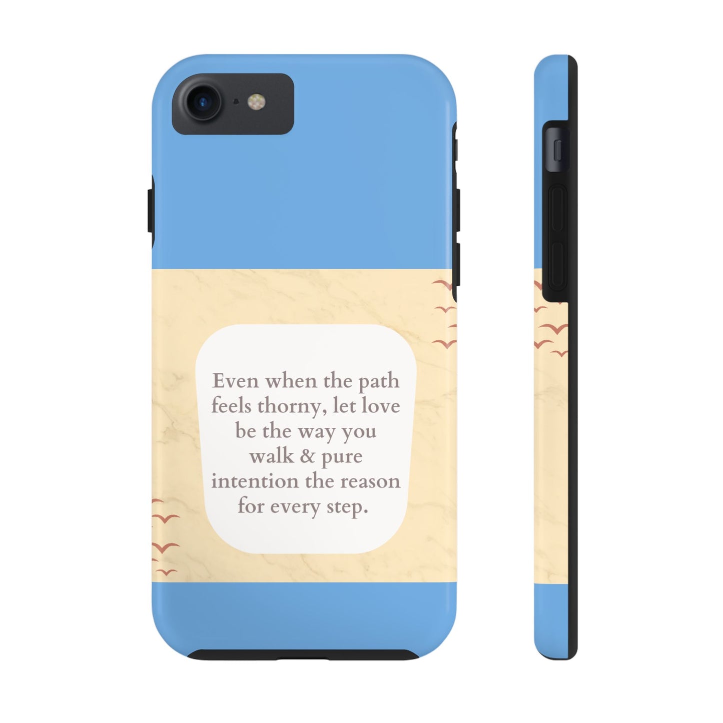 Inspirational Tough Phone Case - Motivational Quote on Vibrant Blue Background