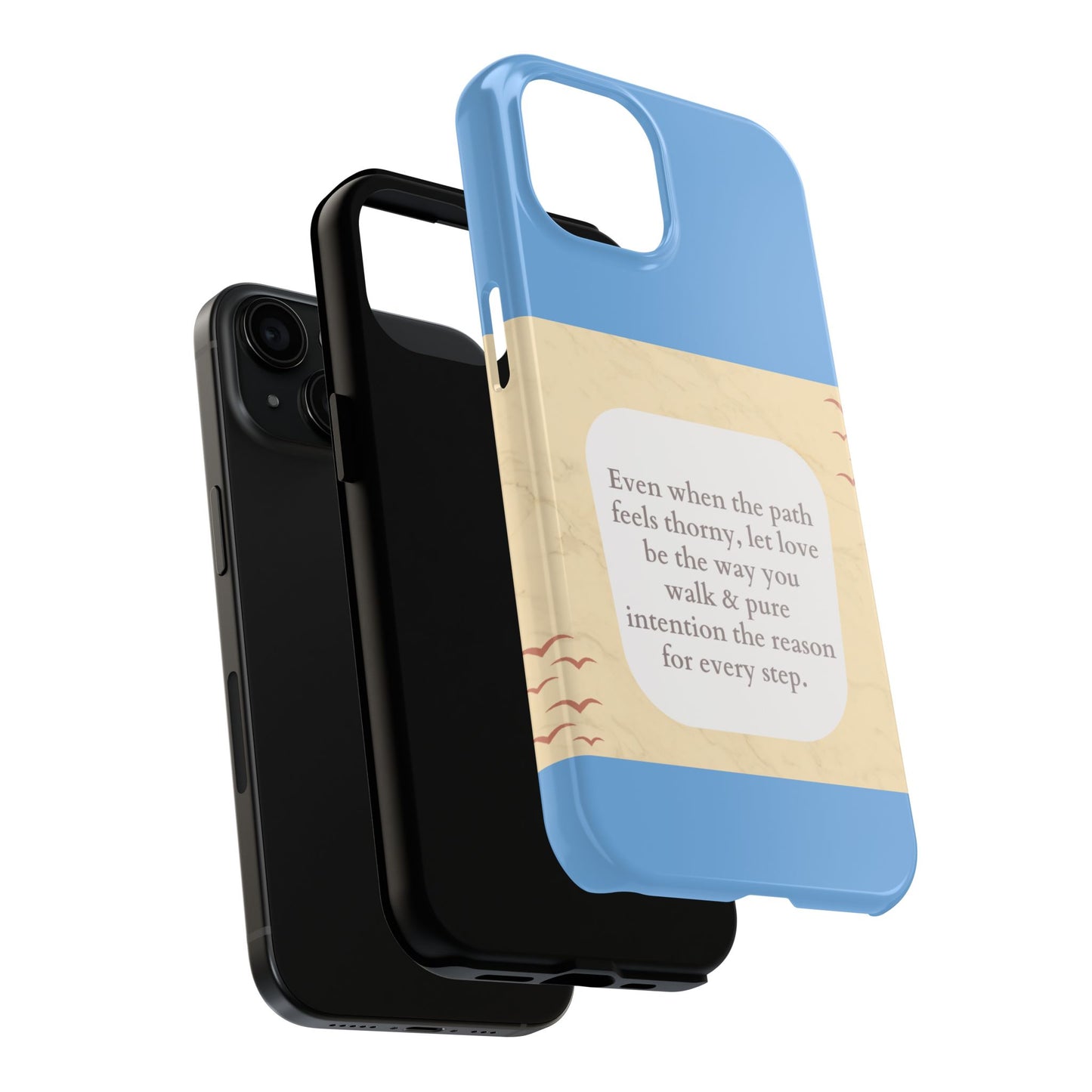 Inspirational Tough Phone Case - Motivational Quote on Vibrant Blue Background