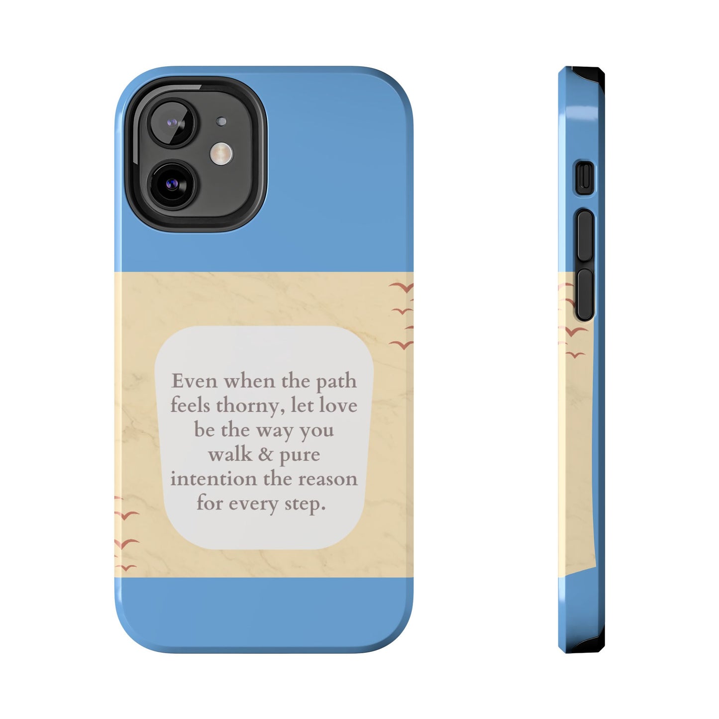 Inspirational Tough Phone Case - Motivational Quote on Vibrant Blue Background