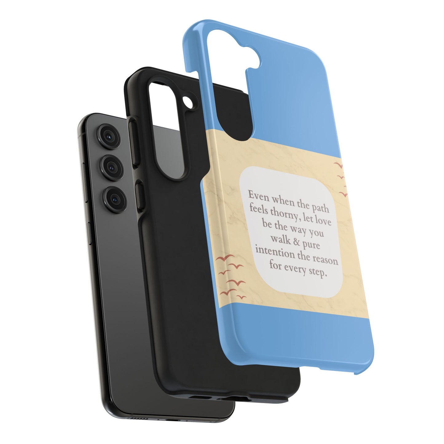 Inspirational Tough Phone Case - Motivational Quote on Vibrant Blue Background