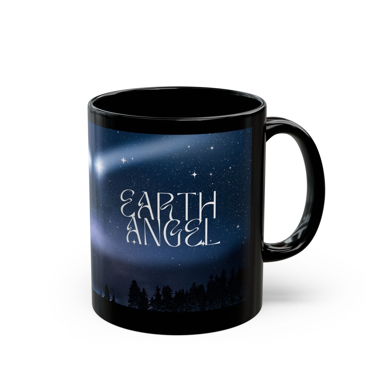 Mug - Earth Angel Black Mug - Celestial Mugs, Inspirational Gifts
