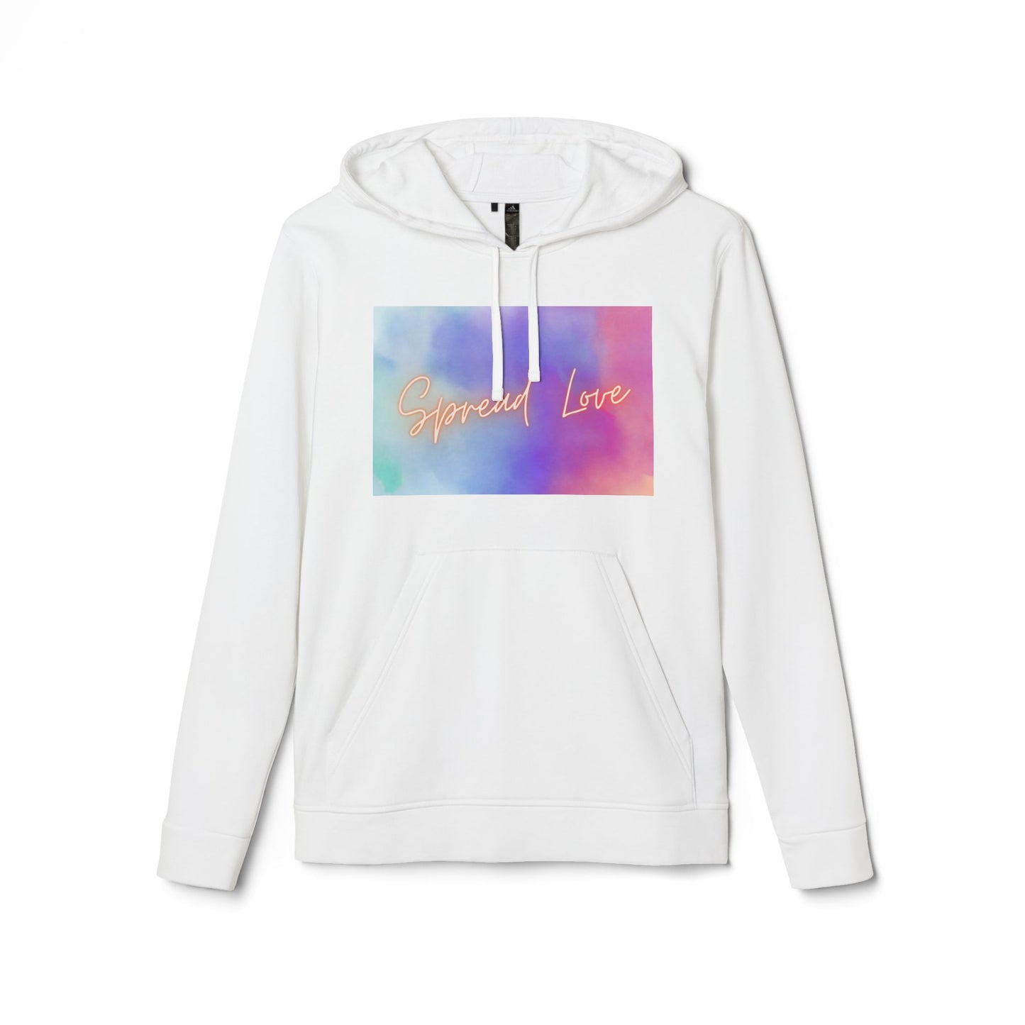 Fleece Hoodie - Spread Love Design, Cosy and Colourful Streetwear