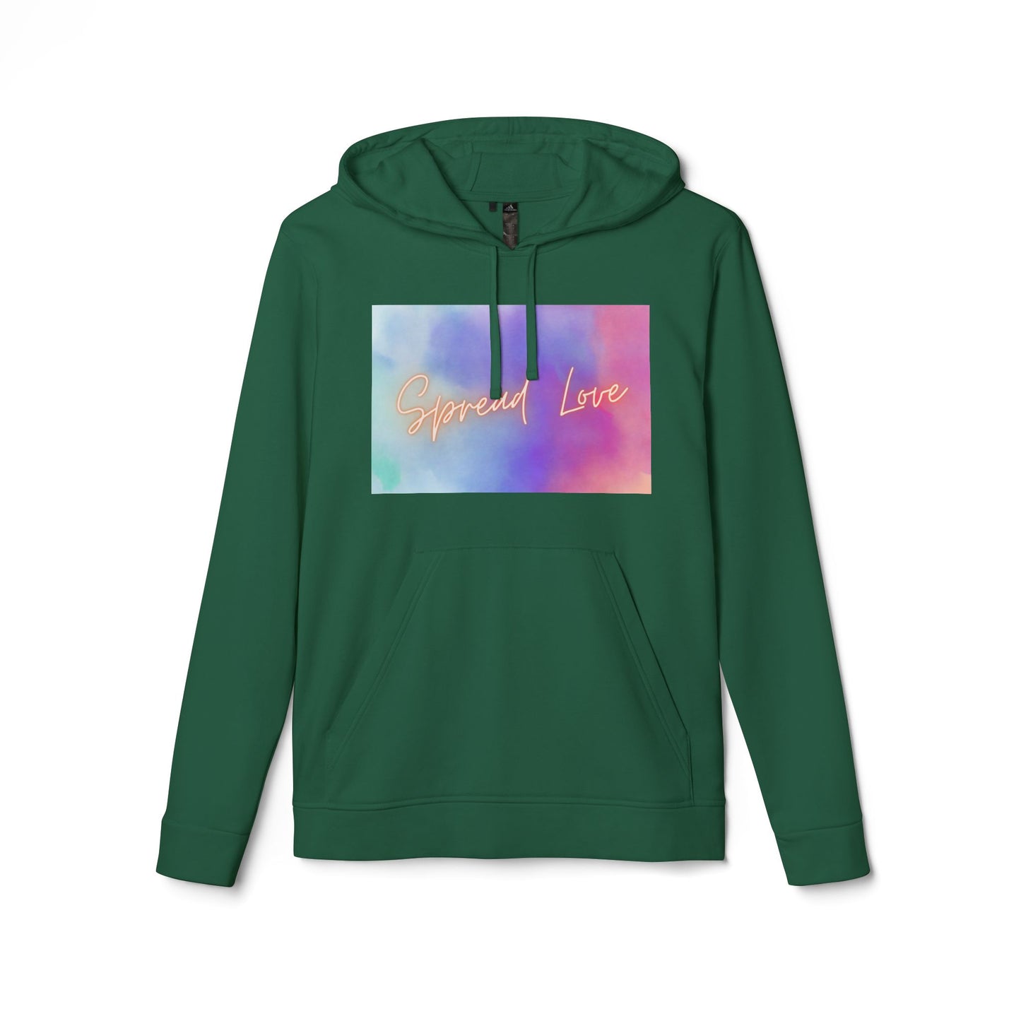 Fleece Hoodie - Spread Love Design, Cosy and Colourful Streetwear