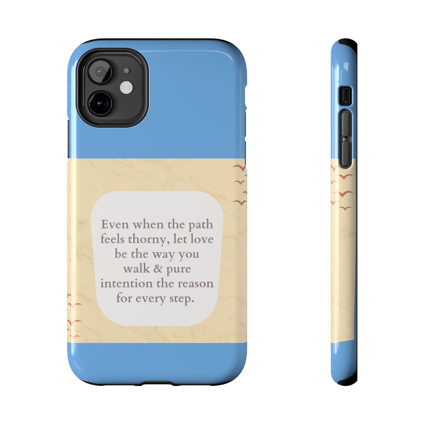Inspirational Tough Phone Case - Motivational Quote on Vibrant Blue Background