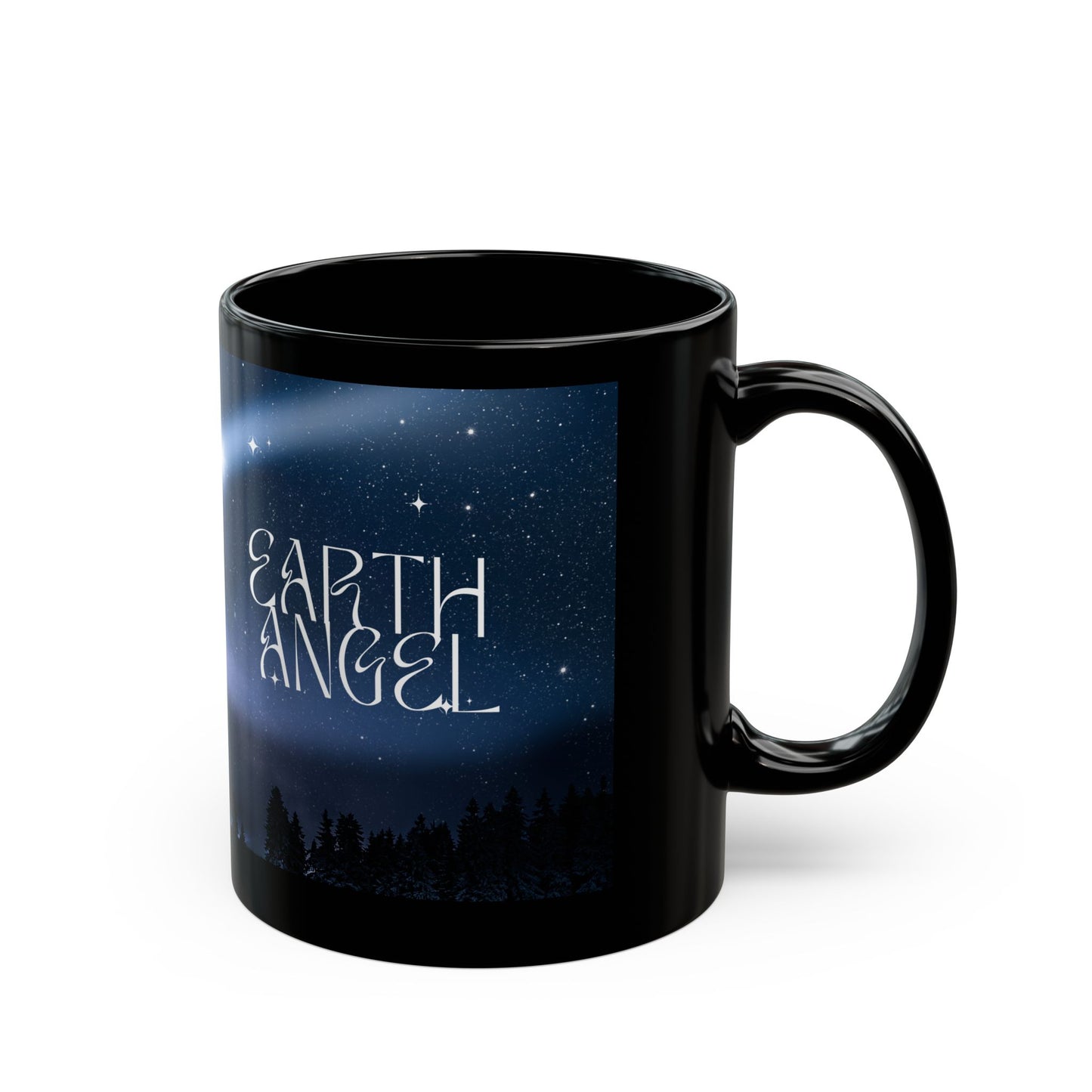 Mug - Earth Angel Black Mug - Celestial Mugs, Inspirational Gifts