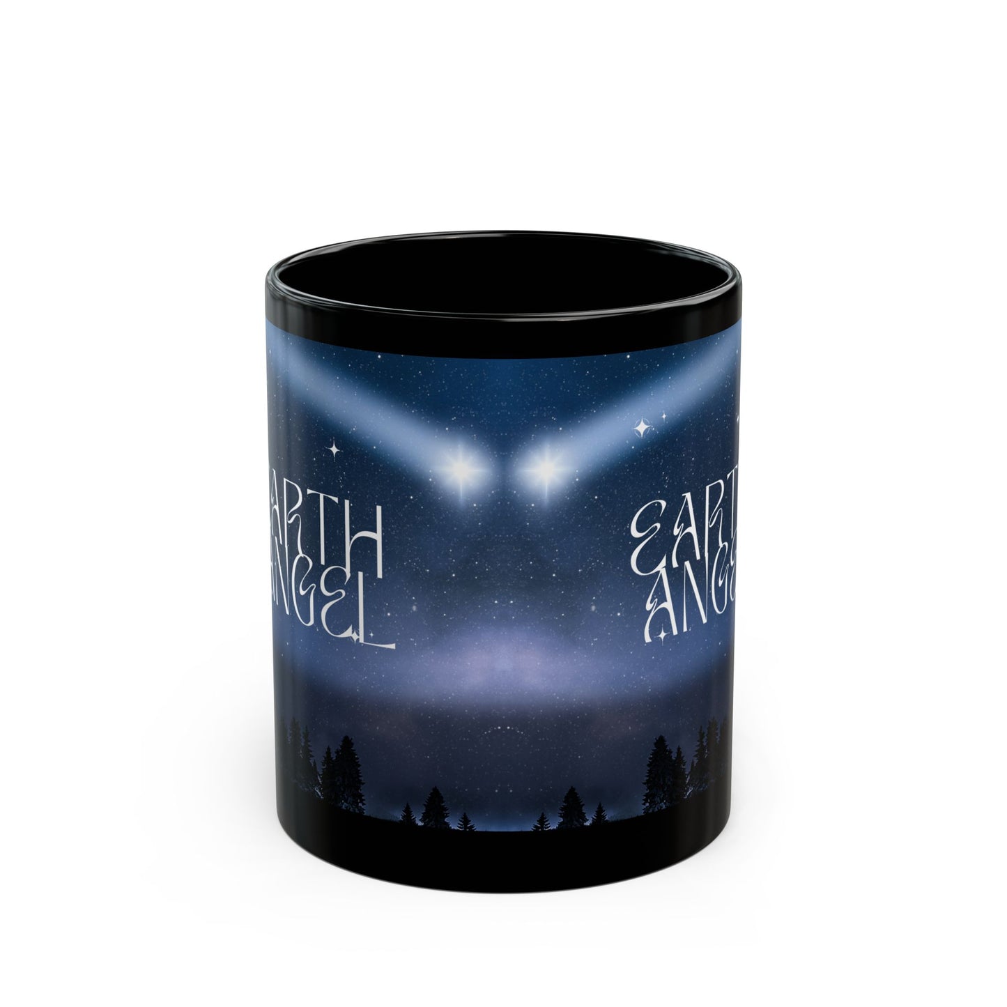 Mug - Earth Angel Black Mug - Celestial Mugs, Inspirational Gifts