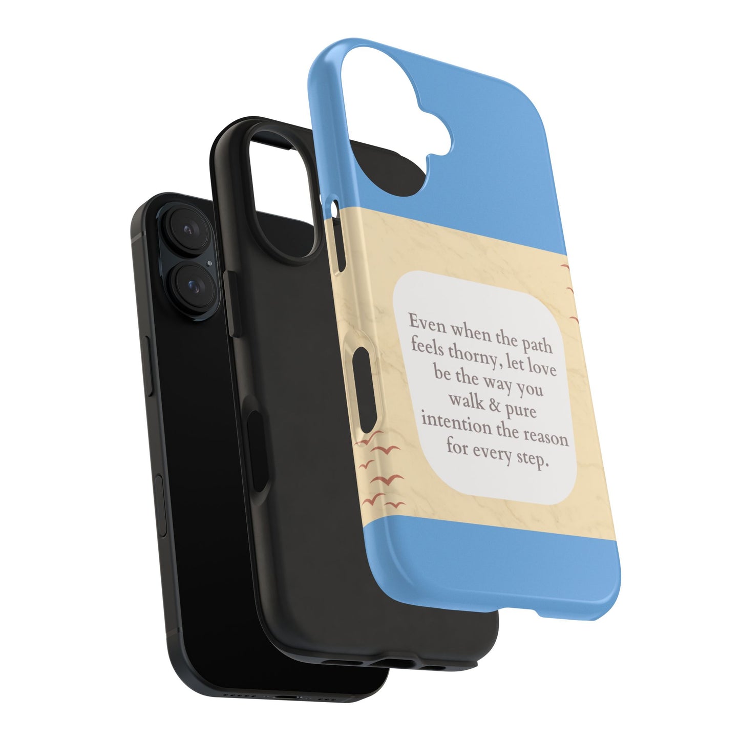 Inspirational Tough Phone Case - Motivational Quote on Vibrant Blue Background
