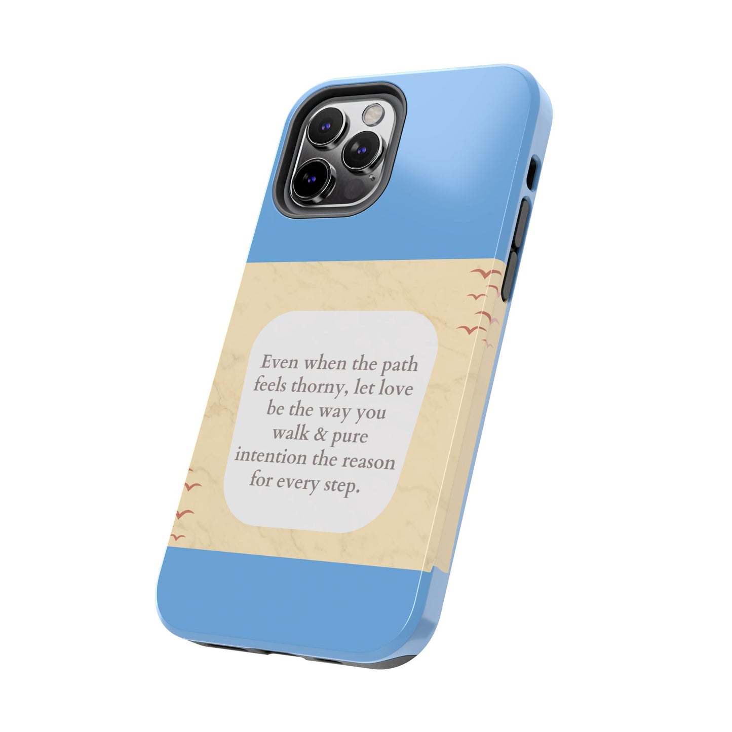 Inspirational Tough Phone Case - Motivational Quote on Vibrant Blue Background