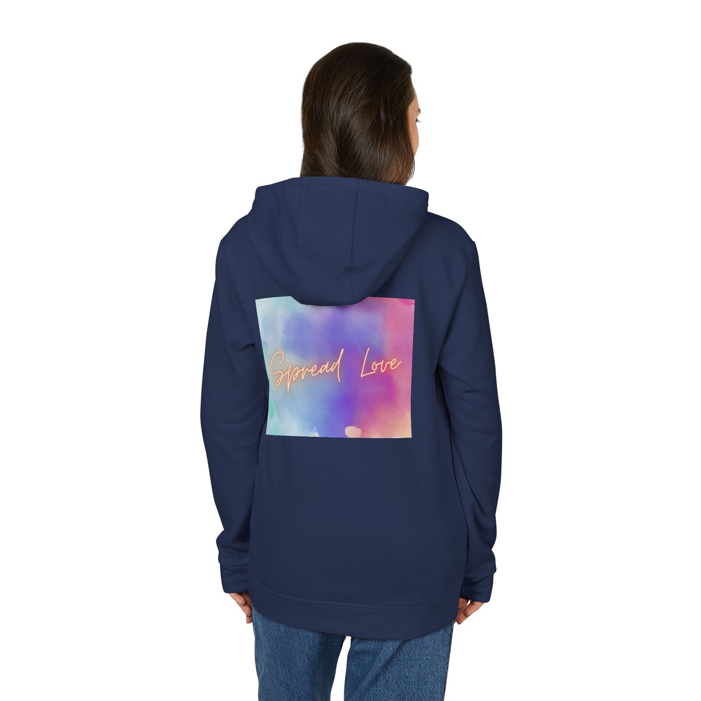 Fleece Hoodie - Spread Love Design, Cosy and Colourful Streetwear
