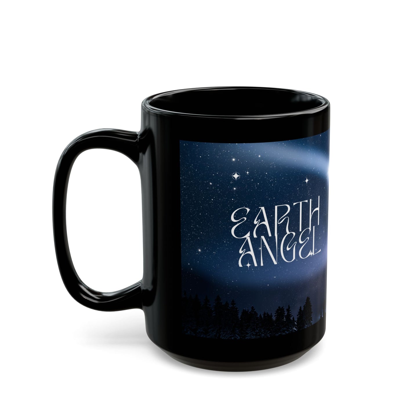 Mug - Earth Angel Black Mug - Celestial Mugs, Inspirational Gifts