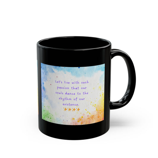 Inspirational Mug - Colourful Lets Live With Such Passion Design