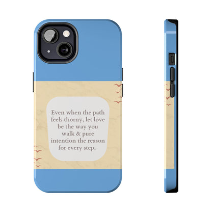 Inspirational Tough Phone Case - Motivational Quote on Vibrant Blue Background