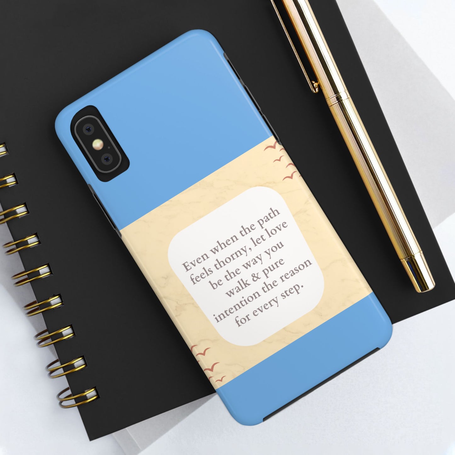 Inspirational Tough Phone Case - Motivational Quote on Vibrant Blue Background