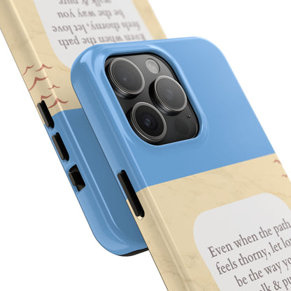 Inspirational Tough Phone Case - Motivational Quote on Vibrant Blue Background
